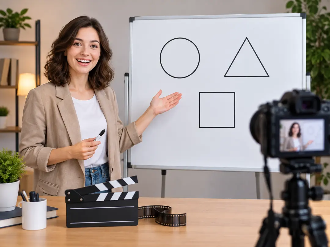 Explainer opening with a short topic title and planned scene action
