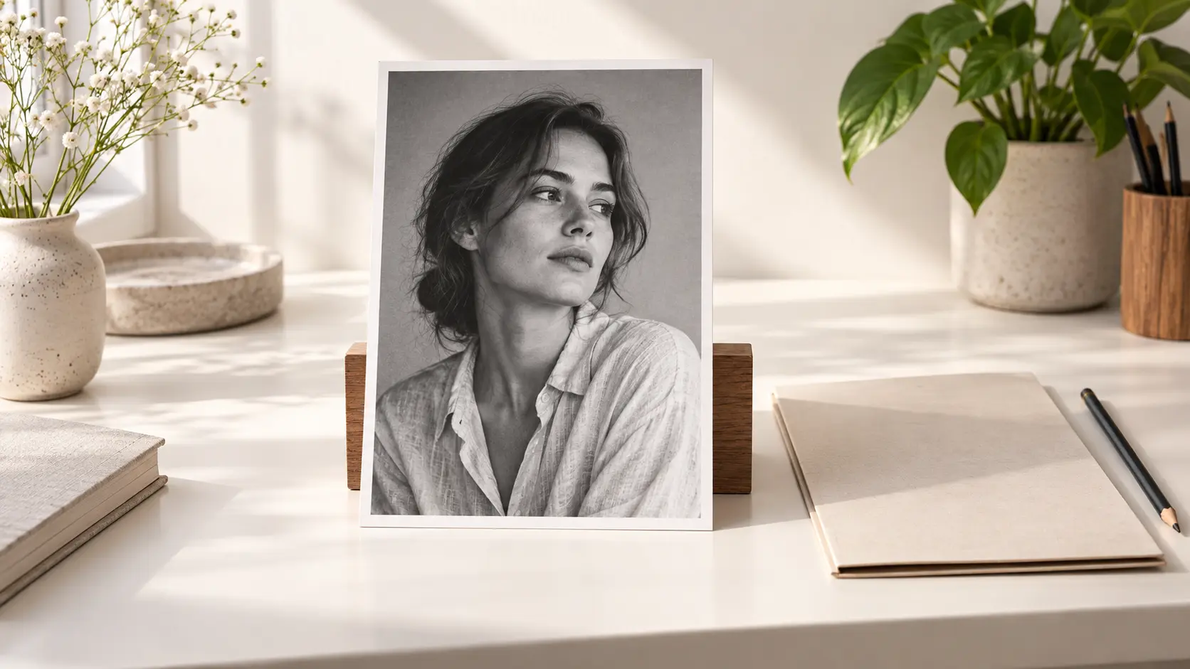 A colour photo beside its grayscale twin produced by the converter