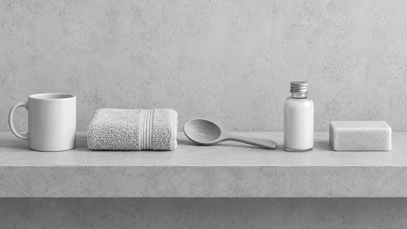 A row of product listing photos converted to one consistent black and white style