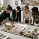 Brand team reviewing a set of campaign photos with consistent motion blur