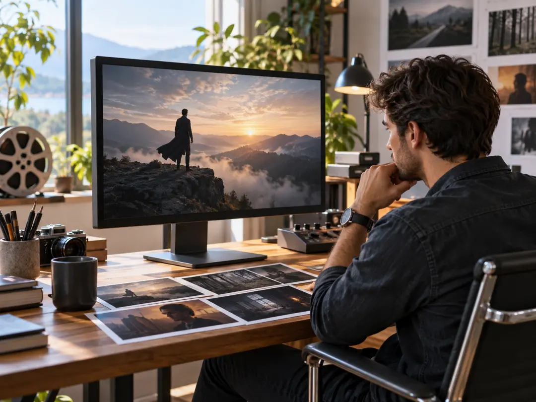 Video producer checking a client opening with selected workflow settings