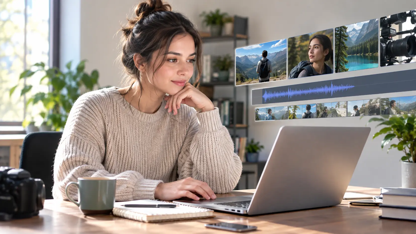 Authorized project photos assigned as subject and scene references for a video