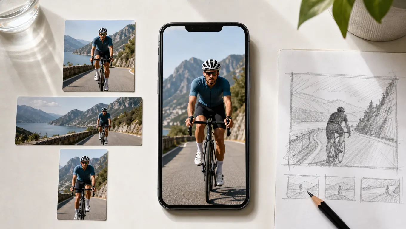 4K MP4 preview with 16:9, 1:1, 4:5, and text based revisions