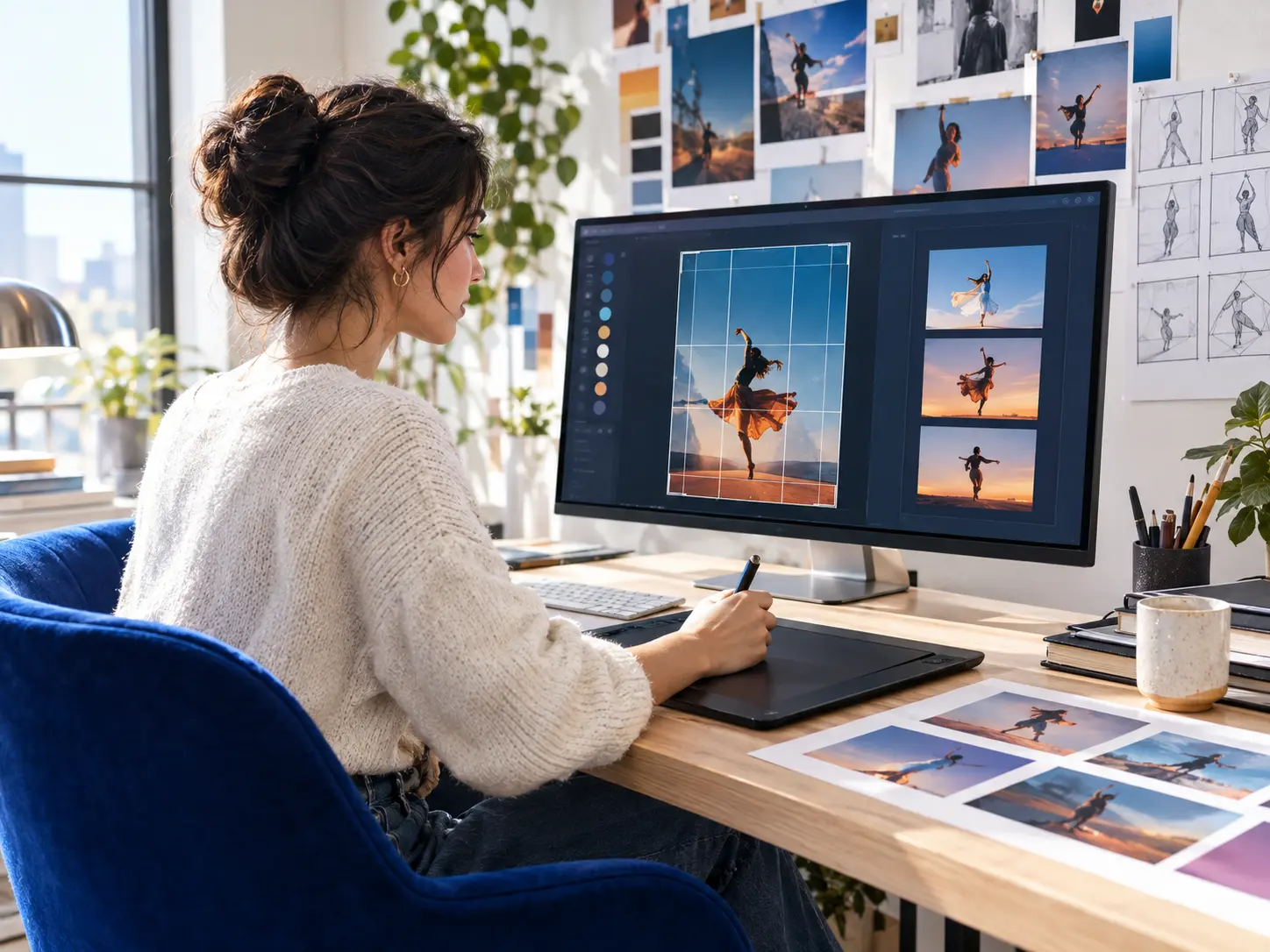 Motion designer planning vertical, square, and landscape versions from one video idea