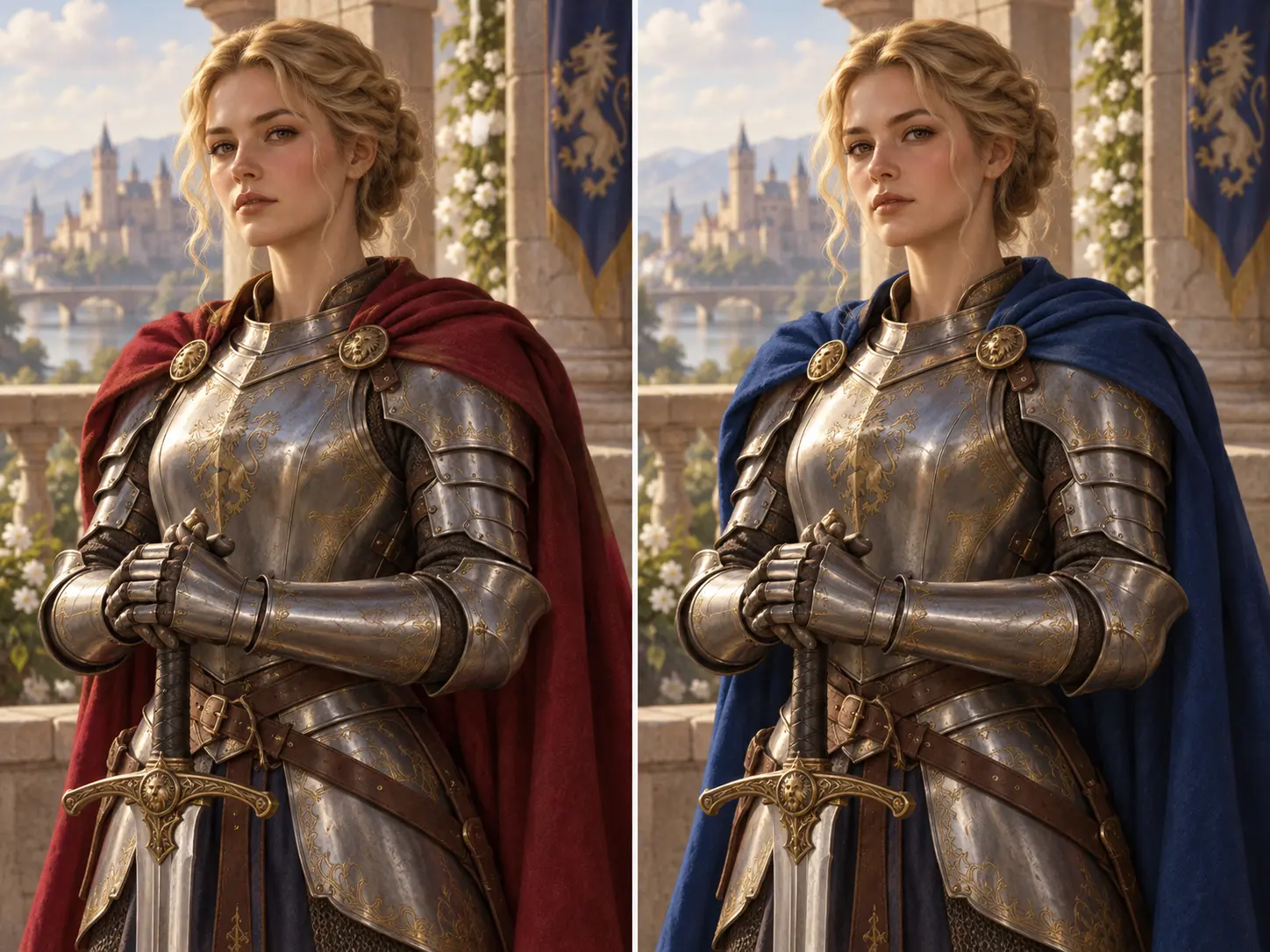 Two closely related character portraits showing one refined detail