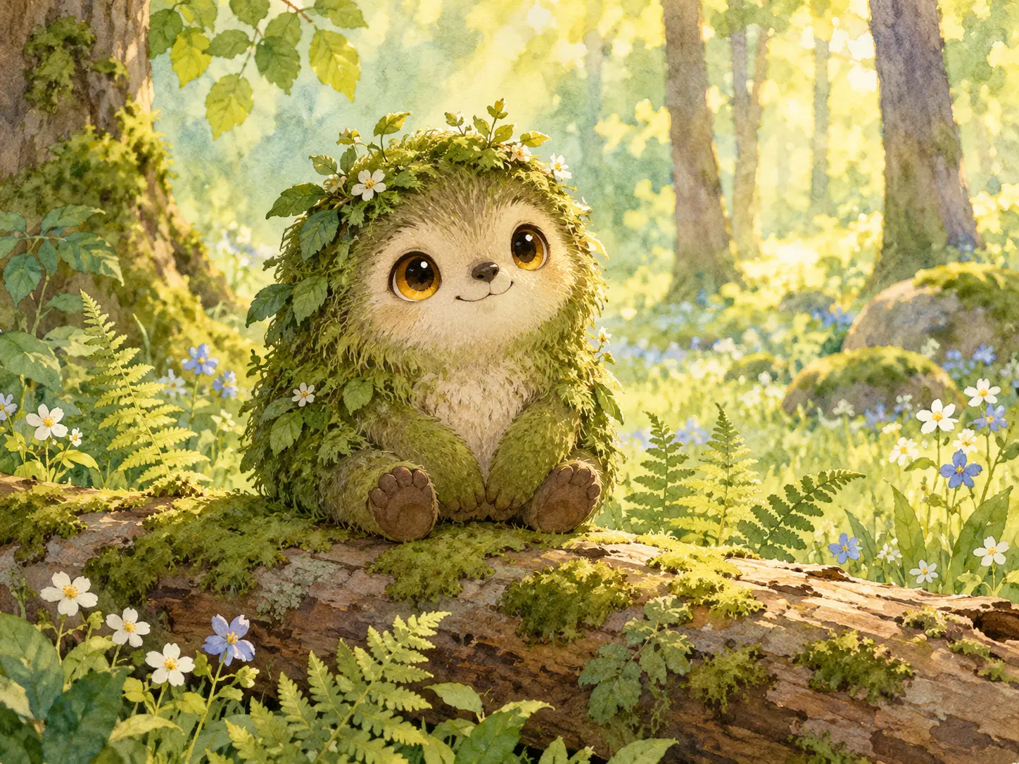 Small forest creature generated from a soft illustration prompt