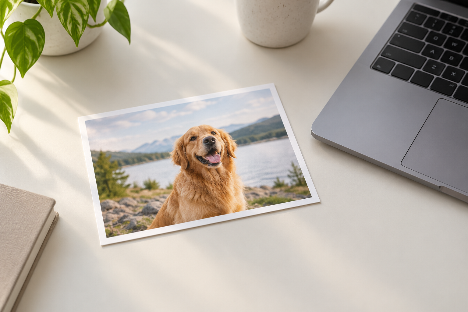Photo resizer free presenting a single uploaded photograph on a clean workspace