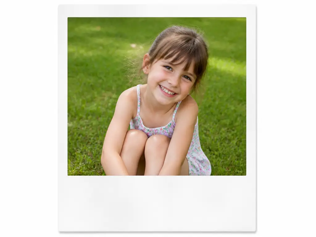 Polaroid Filter print with open white caption space beneath a portrait