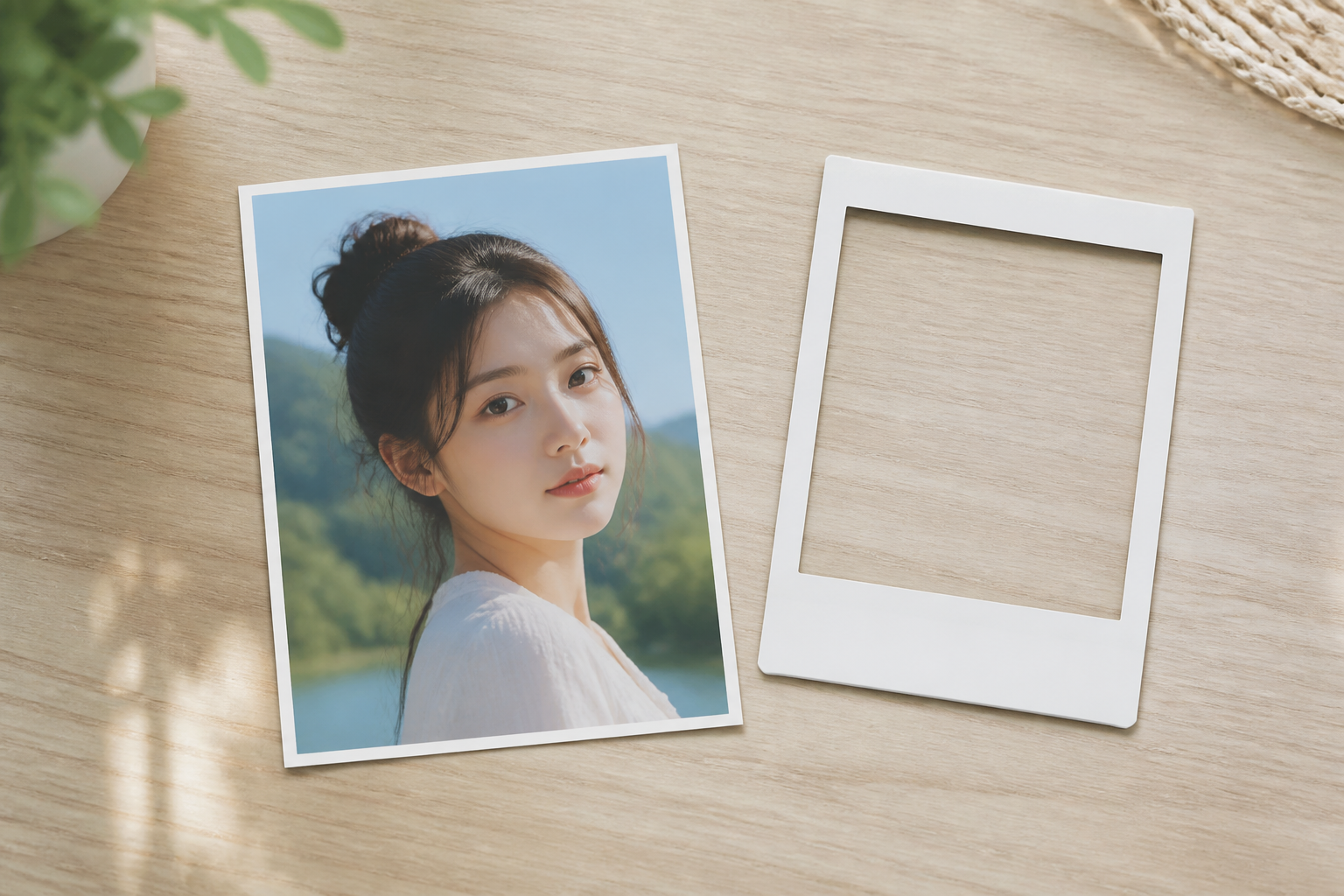 Original portrait being prepared for a Polaroid Filter result