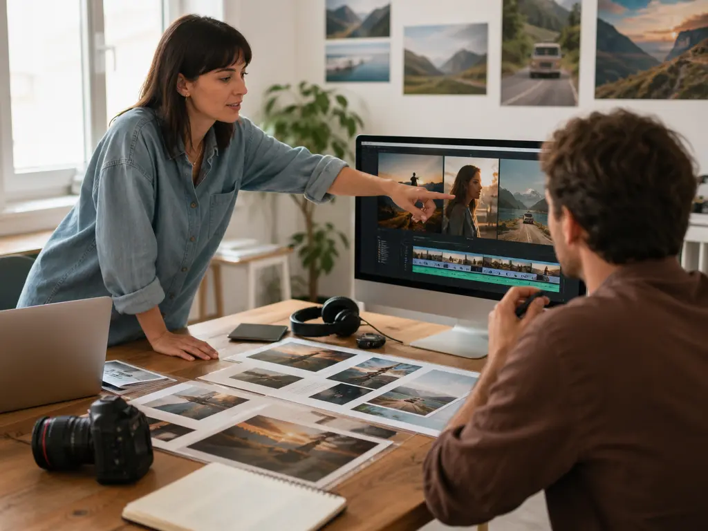 Marketing producer assigning photo, video, and audio references