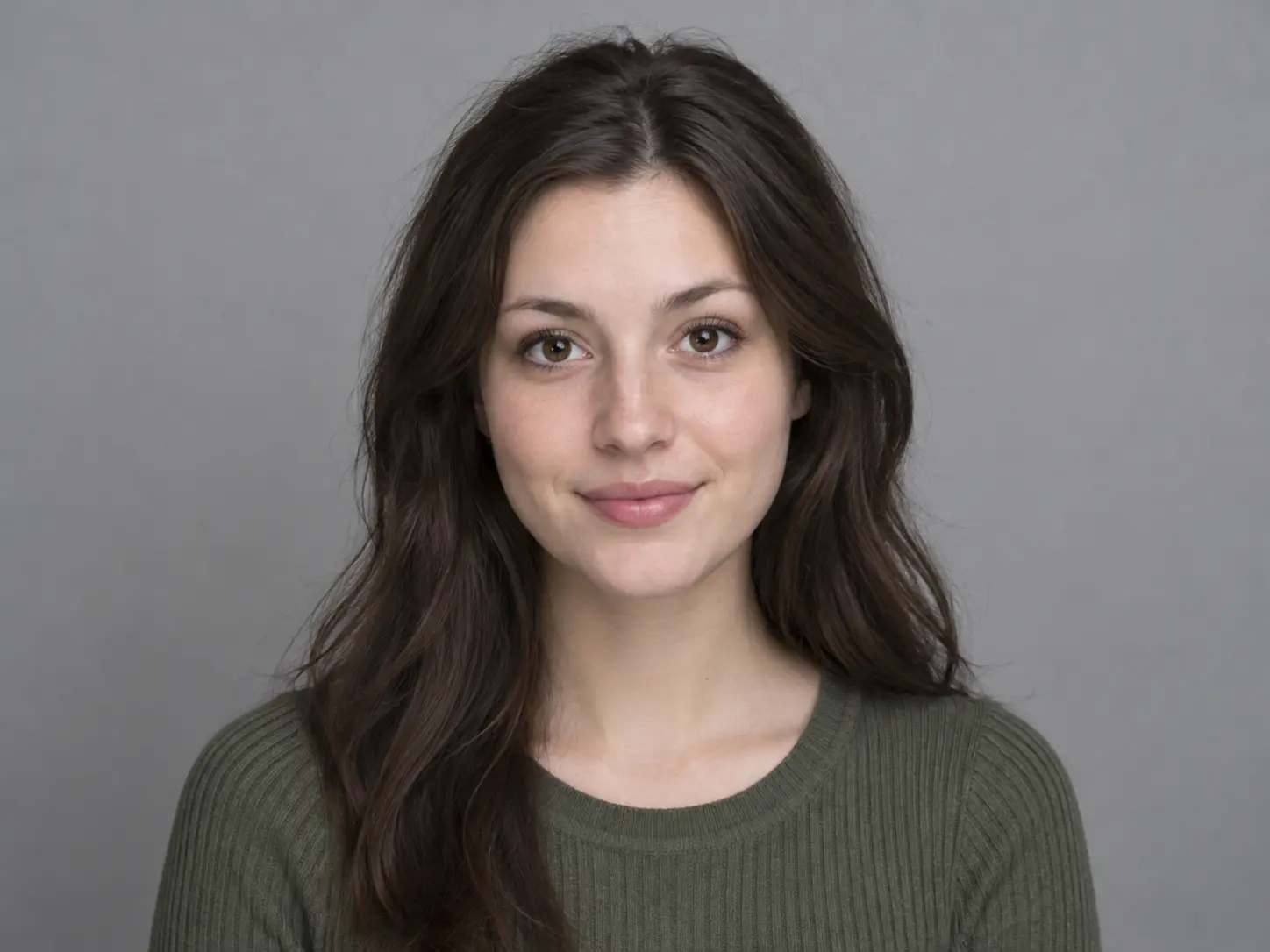 Flat daytime portrait before using the AI relight maker, with soft frontal light and neutral color