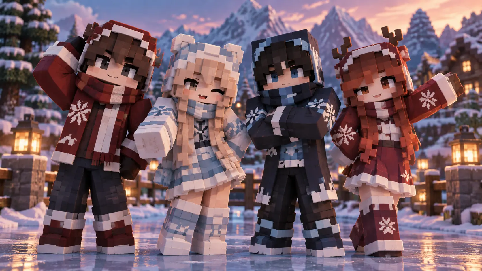 Themed set of Roblox avatar pictures arranged for a group event