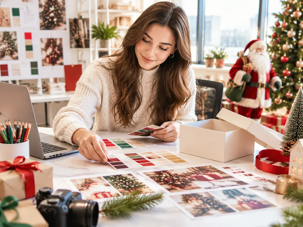 Brand marketer shaping a Santa campaign video with scene references and narration