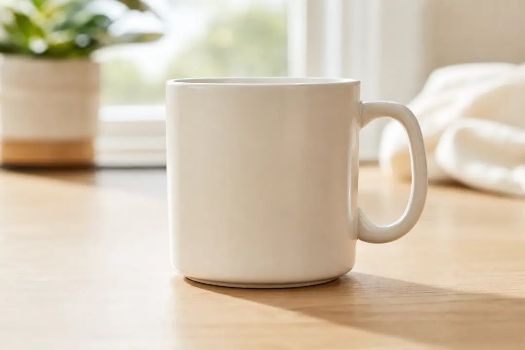 Ceramic mug product video shot composed for a bright shoppable campaign advertisement