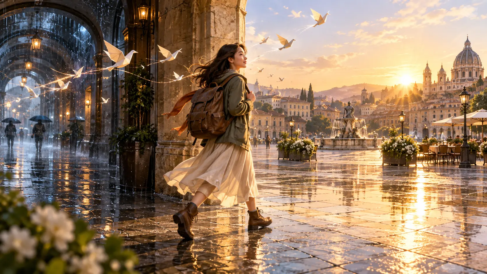 Creator directing timed short film scenes with visual and audio references