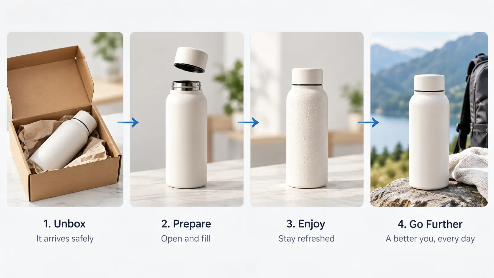 Several product images arranged into a connected video sequence
