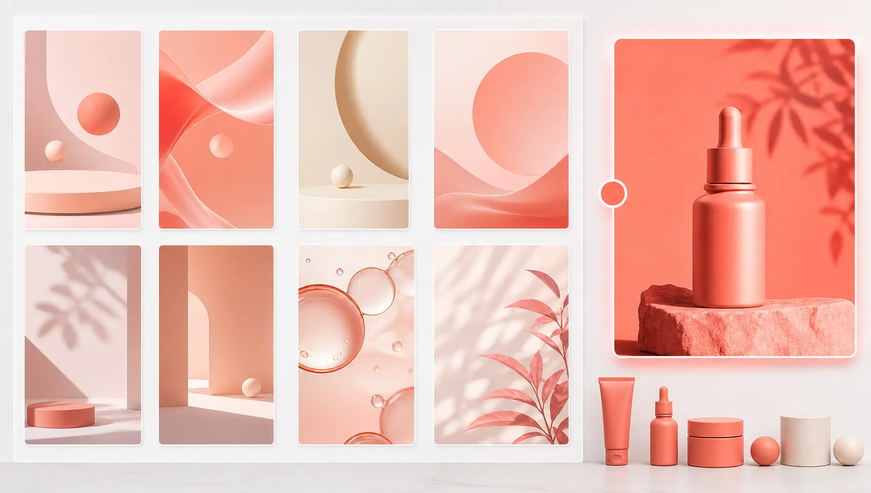 Template library with stock media and a product launch animation starting point