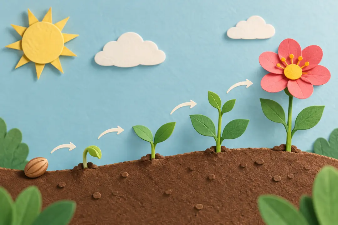 Animated explainer concept using clear objects and visual cause and effect