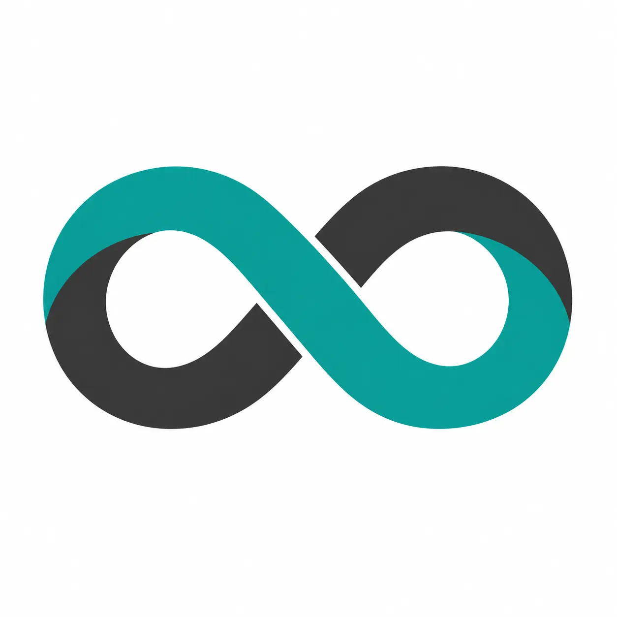 Original teal infinity emblem with balanced negative space