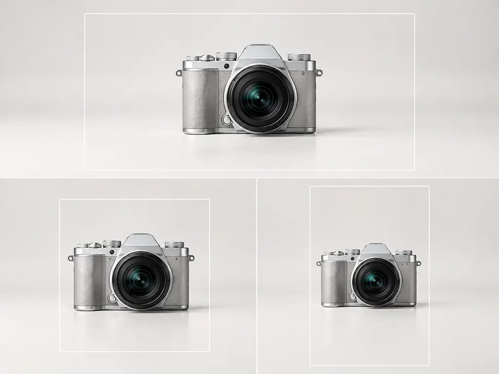 One teaser composition adaptable to several frame shapes