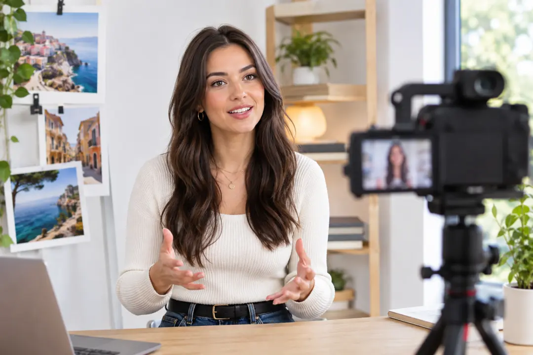 Vertical social news update shown as a concise presenter led video scene