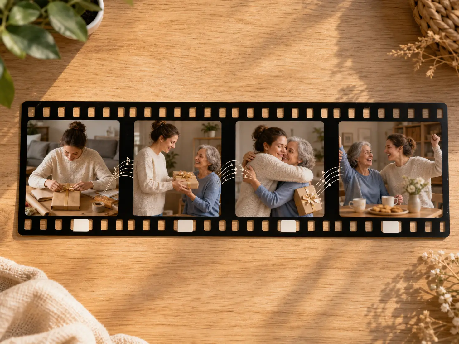 Scene notes showing seconds, actions, reference images, narration, and BGM