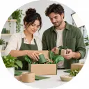 Small brand team arranging customer thanks with logo reference and voice notes