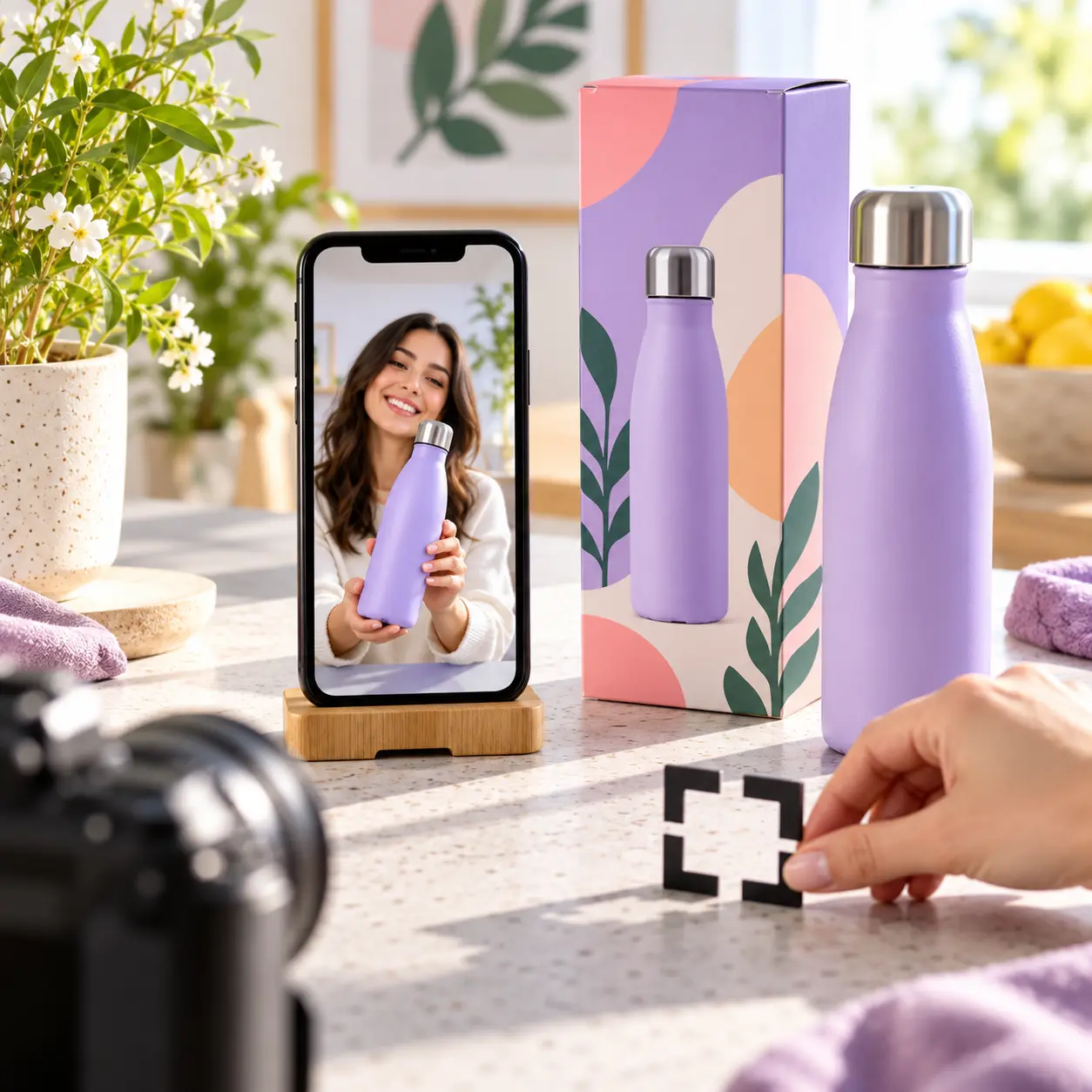 Creator reviewing a TikTok ad edit with product footage and campaign notes