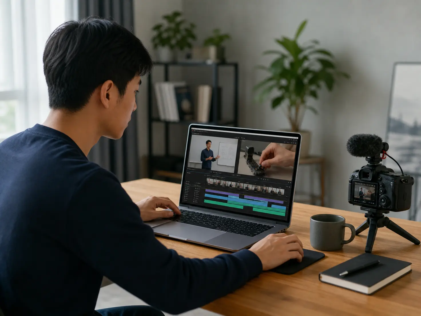Training goal and reference images beside a generated training video in VideoAI