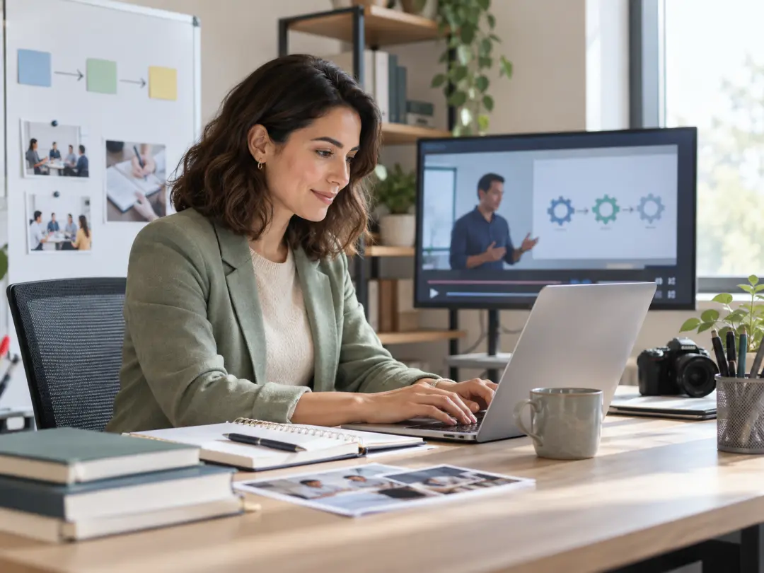 Saved process videos and reference images in a training manager's workspace