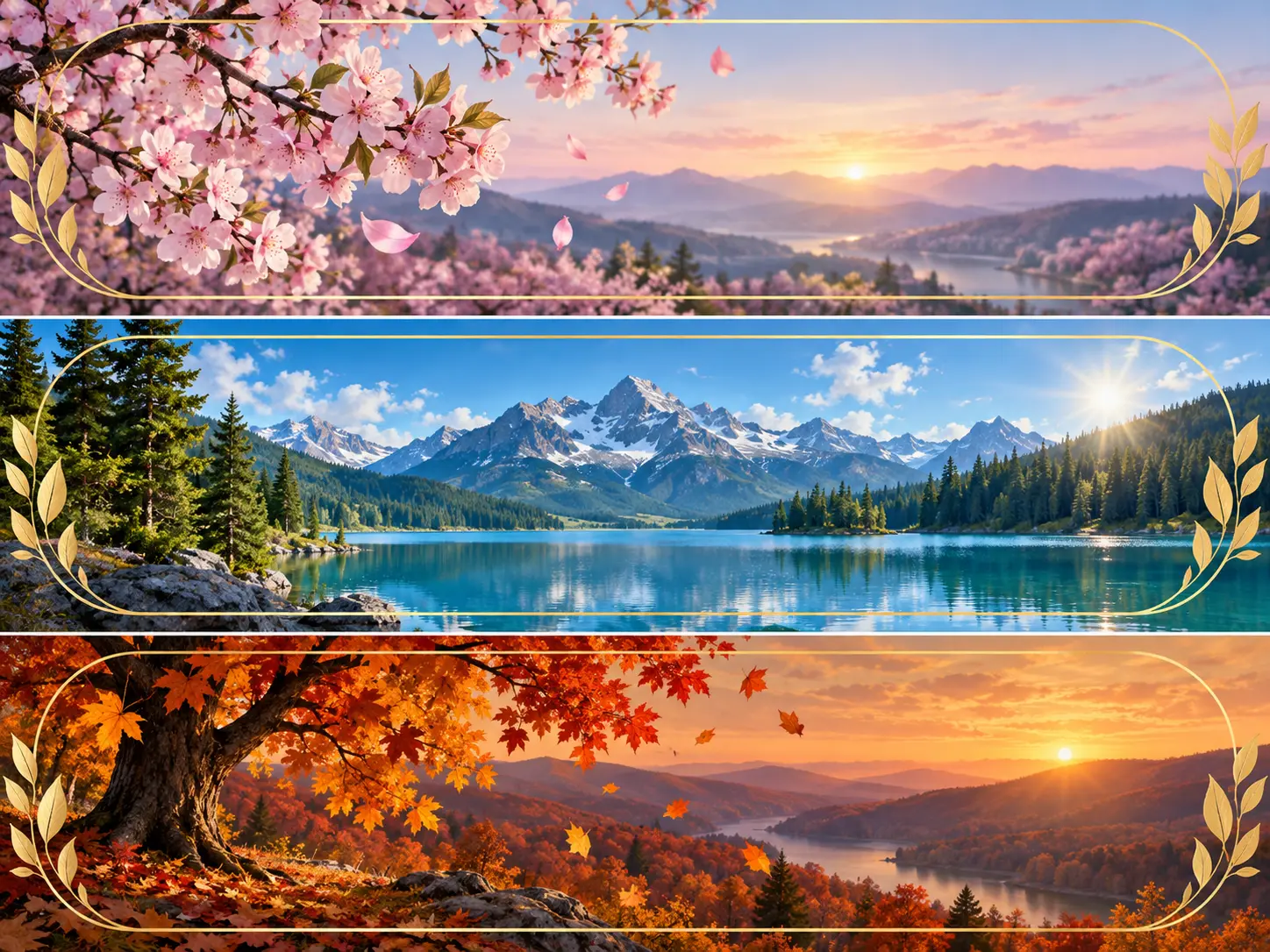 Seasonal Twitter banner variations sharing the same brand palette