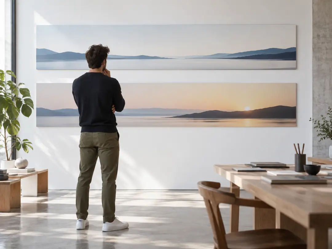 Founder comparing clean brand-led Twitter header concepts