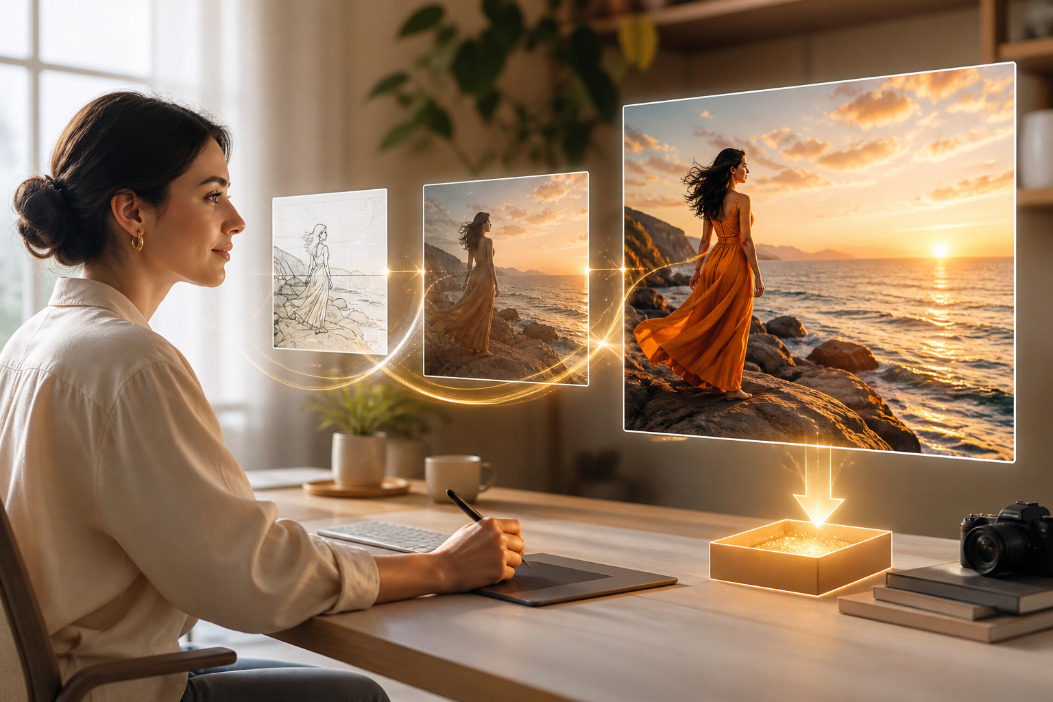 Preview screen with revised business animation and landscape or vertical exports
