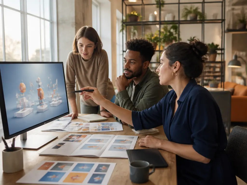 B2B product team mapping a workflow with timed scenes and screen text