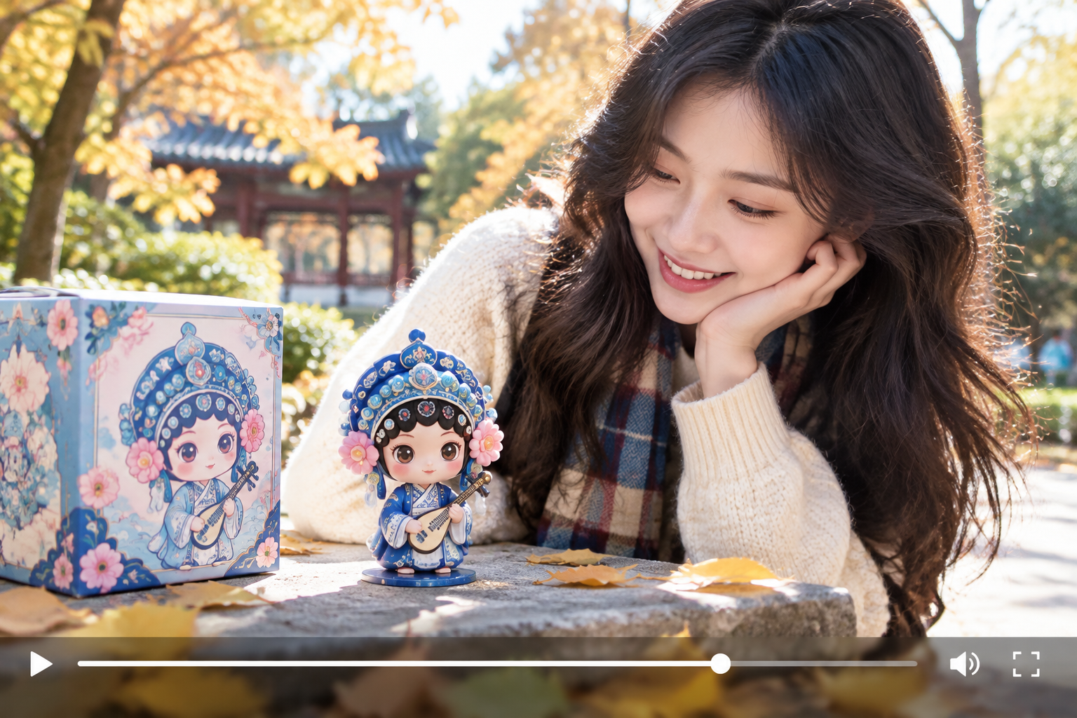 Generated narrated video preview with text refinement and MP4 download