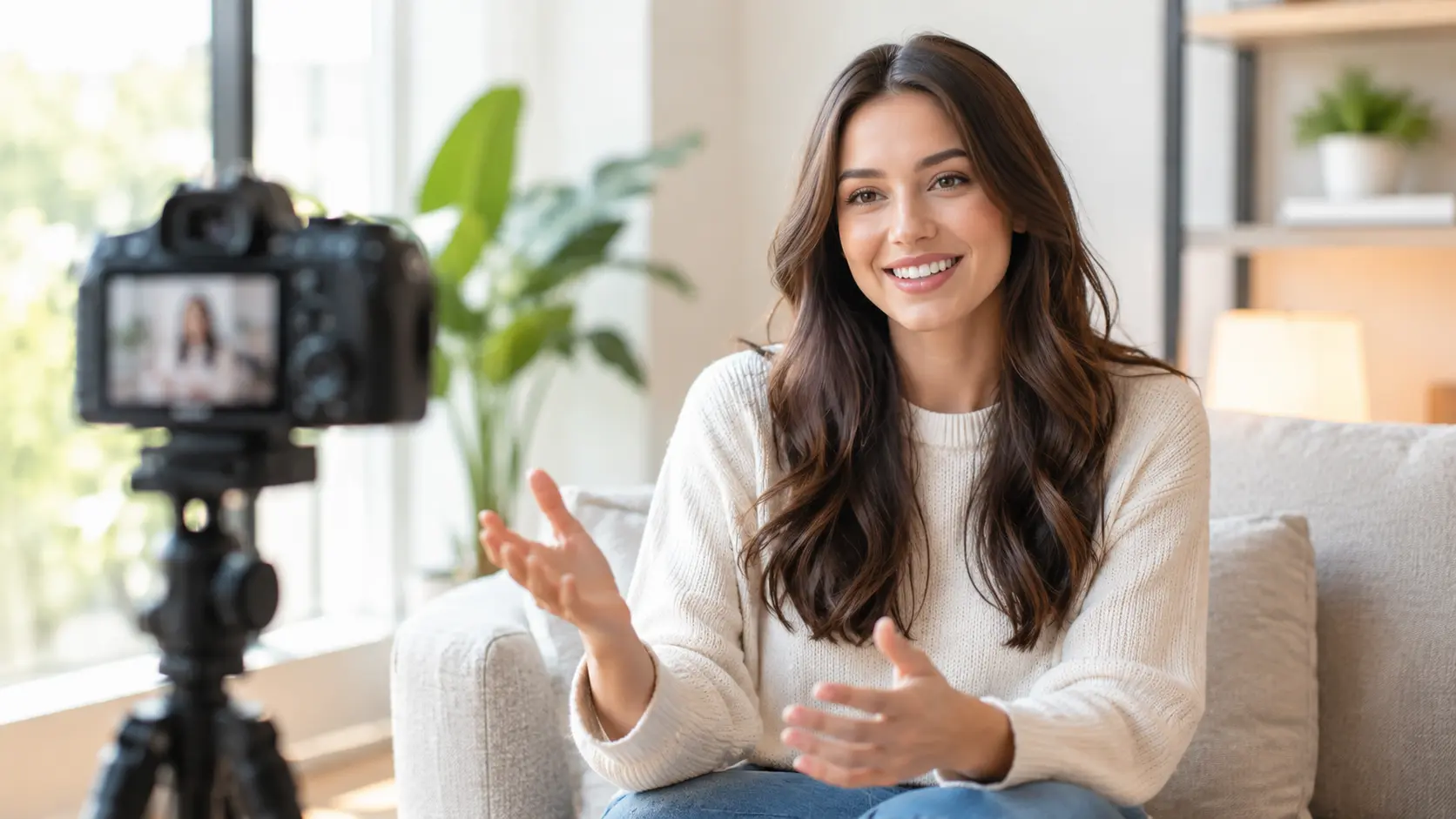 video testimonials video production setting with an open area for a call to action
