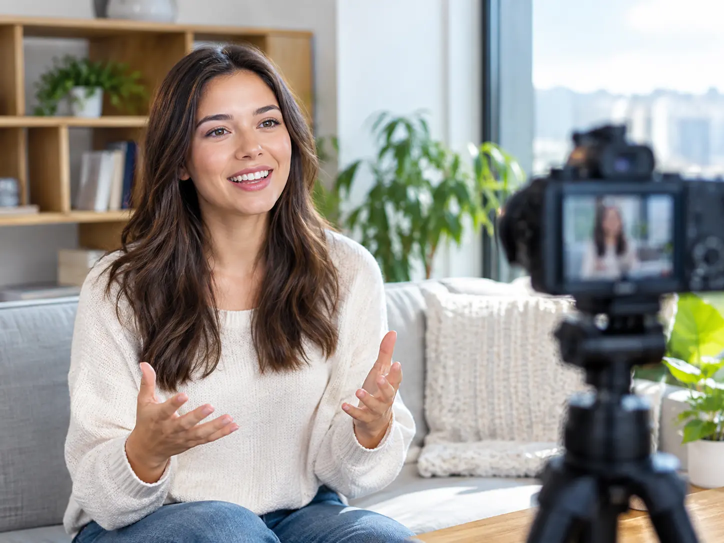 Customer photo, approved quote, and brand logo arranged as a video story