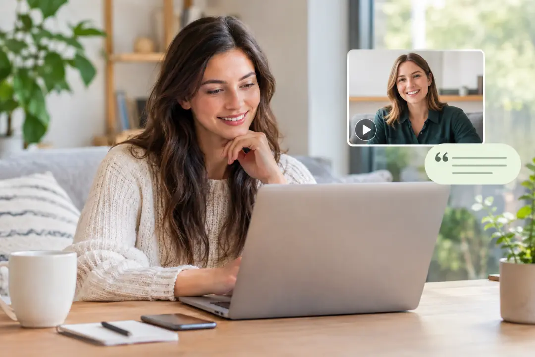 Product Page Customer Stories in a video testimonials video