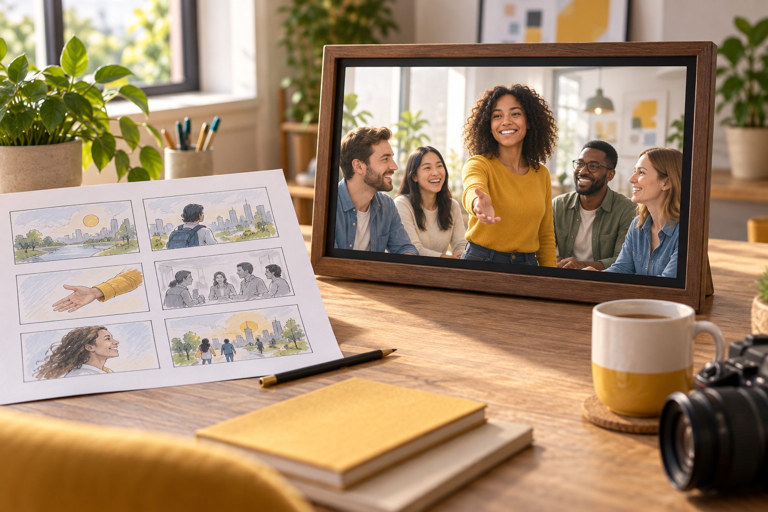 Welcome video preview with a greeting, brand imagery, and next step