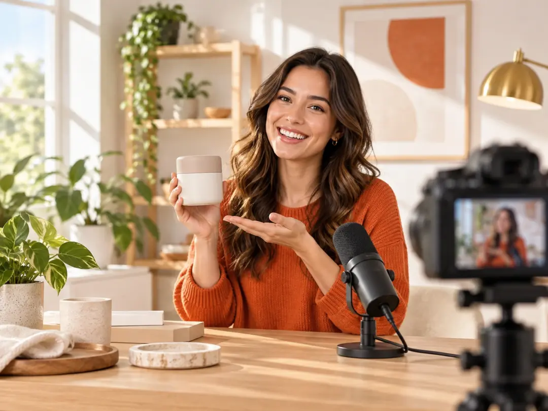 Product marketer shaping a welcome video with product references and narration
