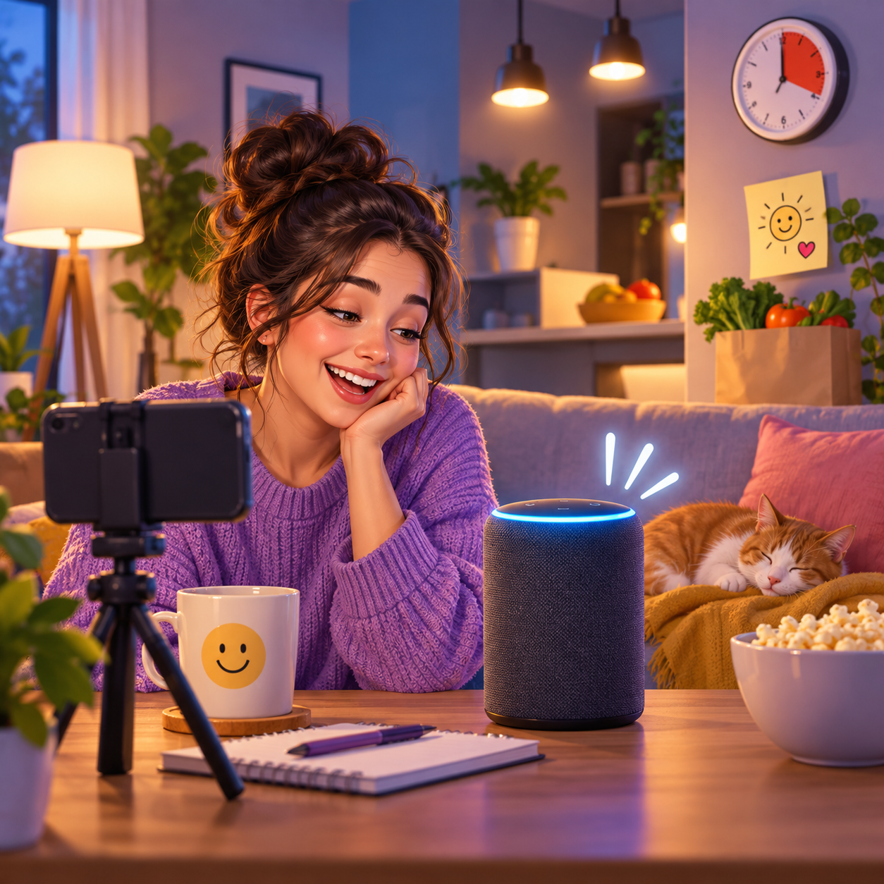 Alexa AI voice inside a smart home parody scene