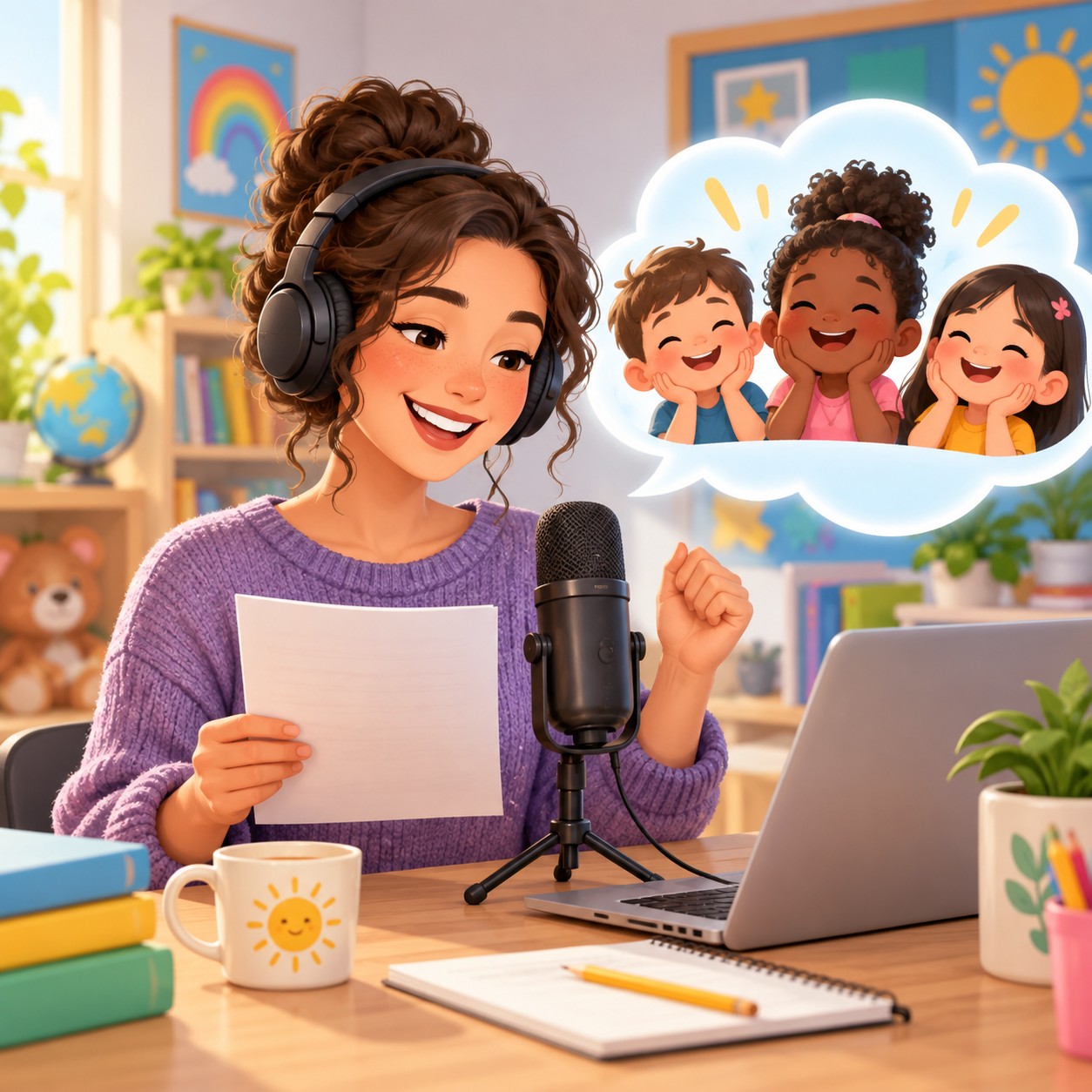 Child Voice AI voice reading cheerful classroom lesson prompts