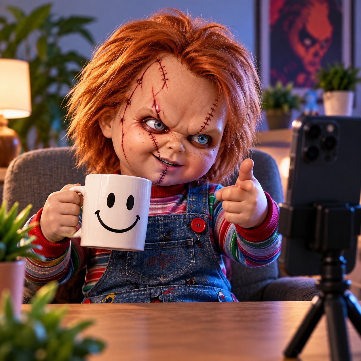 Chucky AI voice for sarcastic meme clips