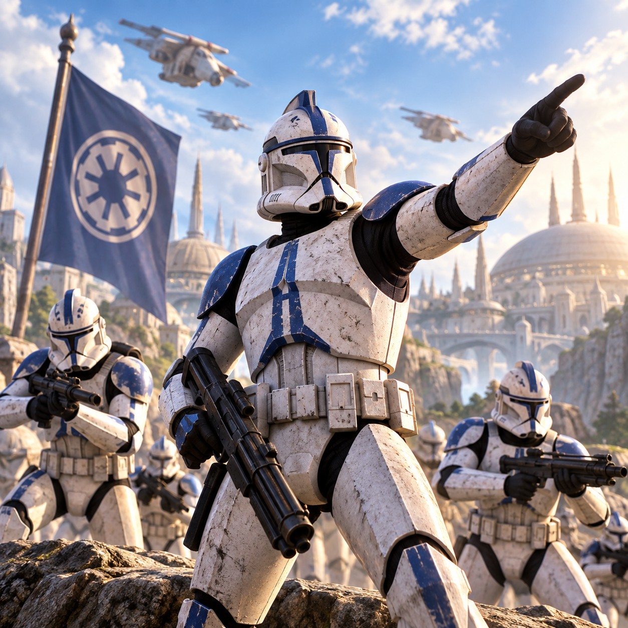 Clone Trooper AI voice for gaming lobby commands