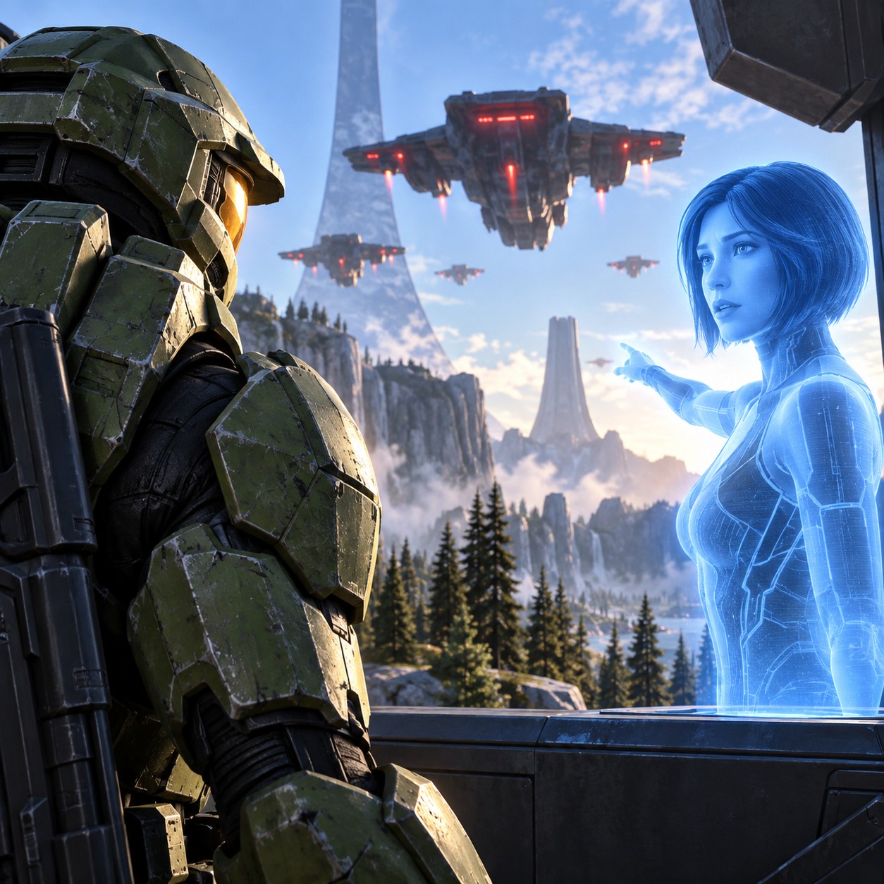 Cortana AI voice decoding a hostile transmission