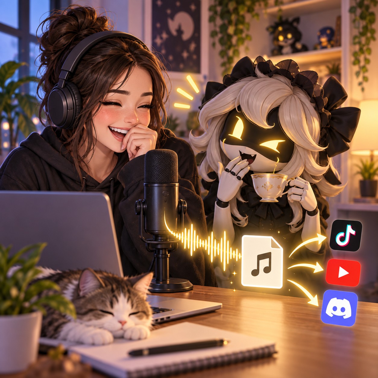 Cyn AI voice for a flat meme reaction loop