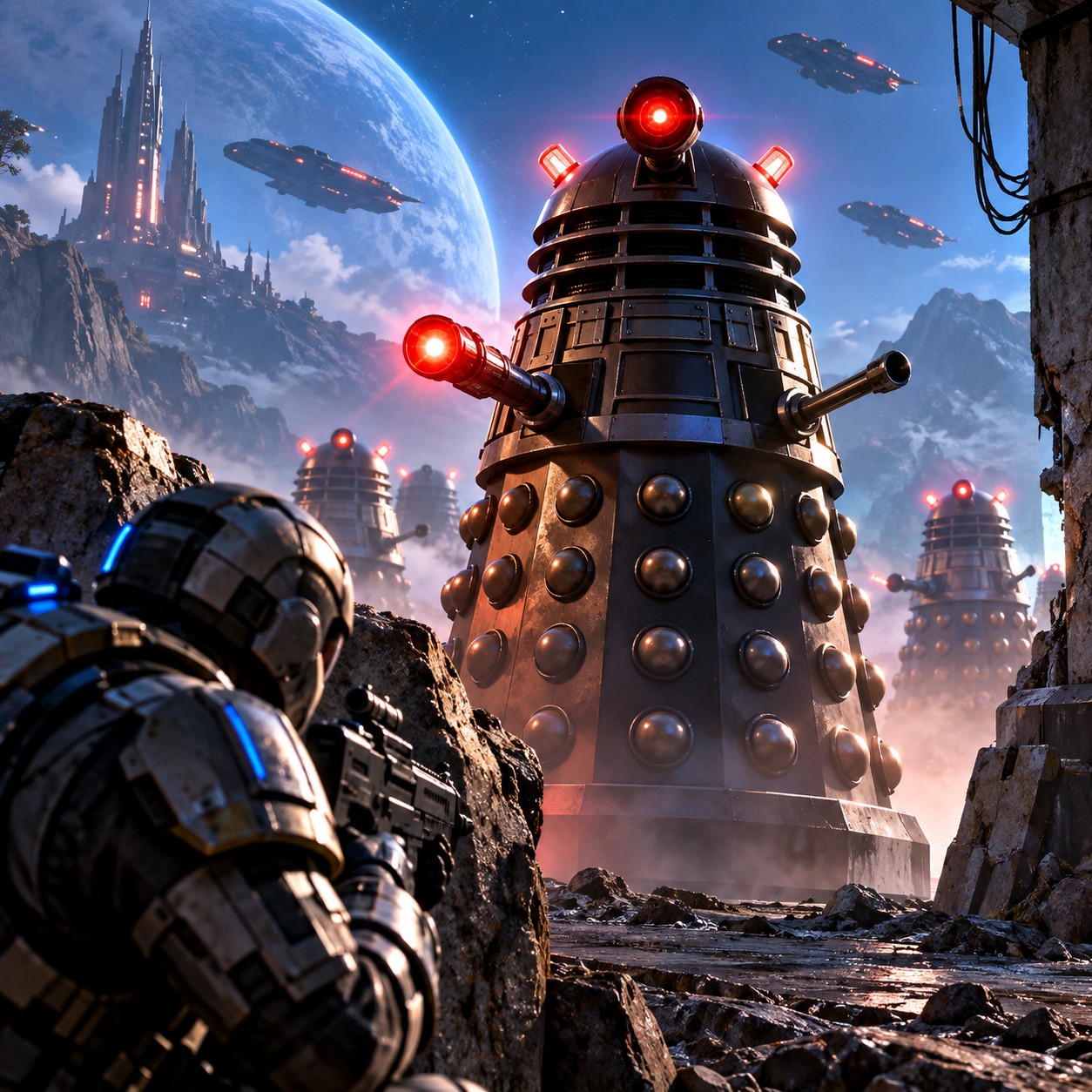 Dalek AI voice for robotic gaming callouts