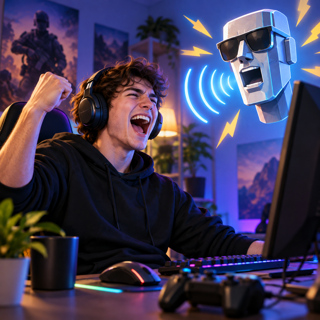 DECtalk Paul AI voice making gaming shout clips