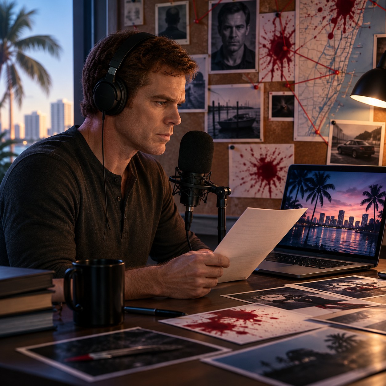 Dexter Morgan AI voice for Miami evidence recap edits