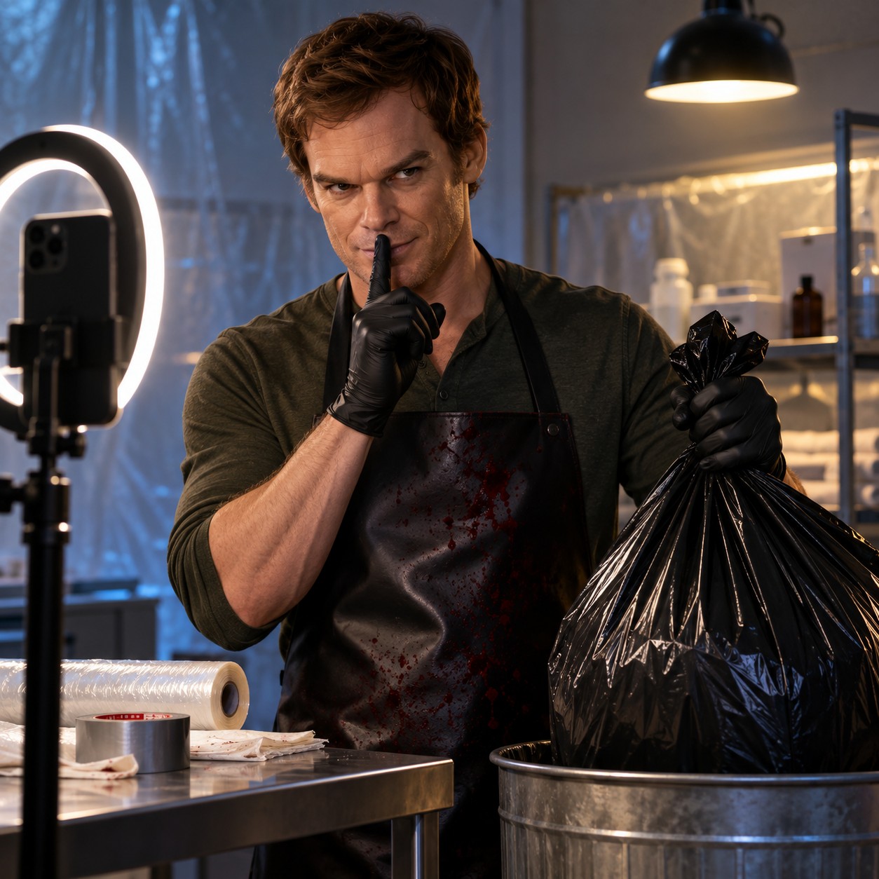 Dexter Morgan AI voice for dark TikTok confessions